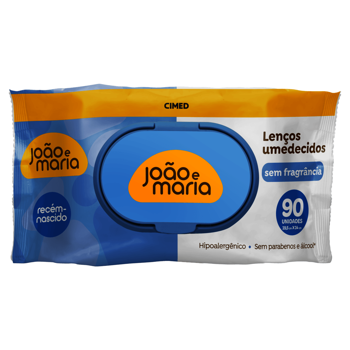 Lenços Umedecidos João e Maria Sem Fragrância 90 Unidades